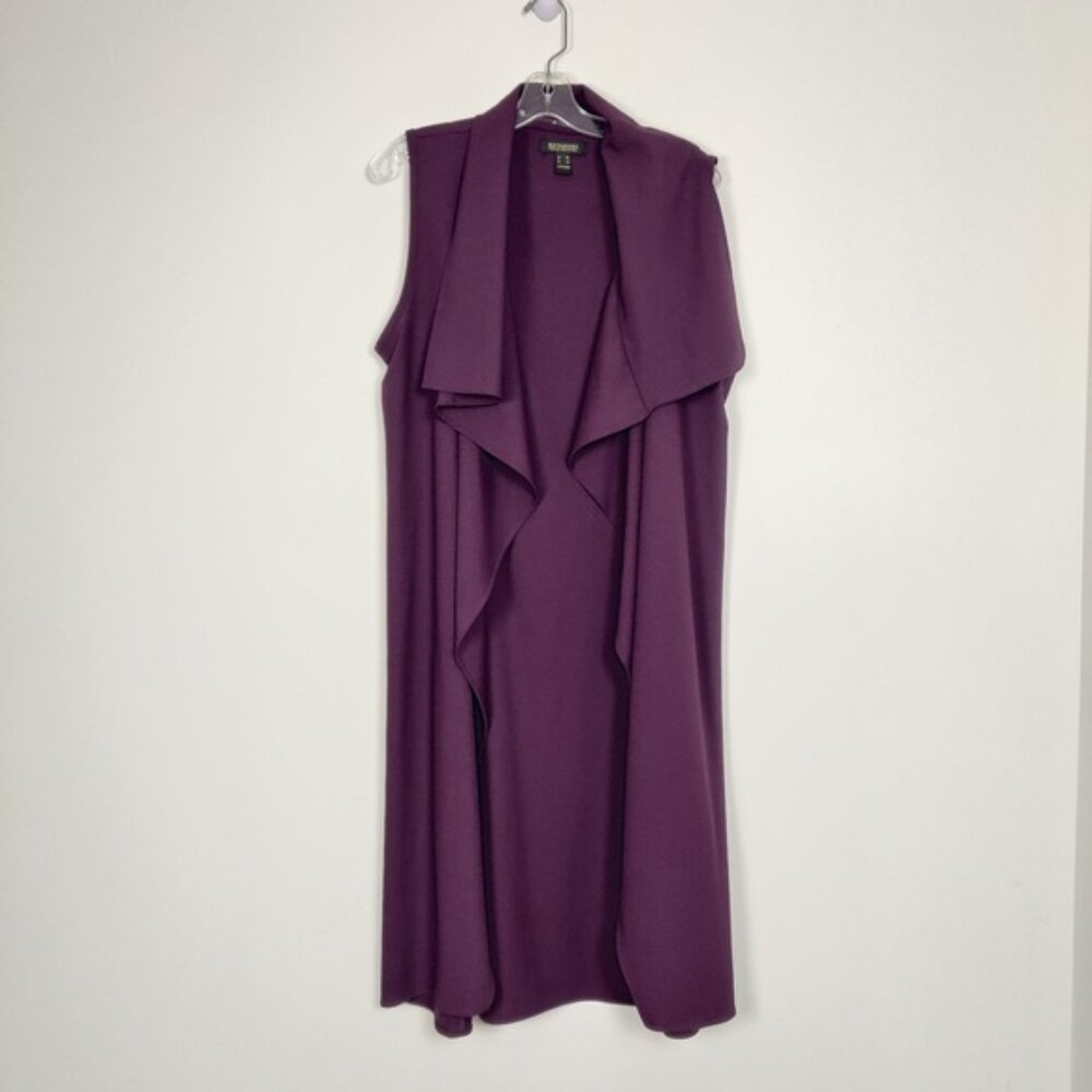 Revamped Premium Collection Plum Sleeveless Draped Vest XL Business Casual